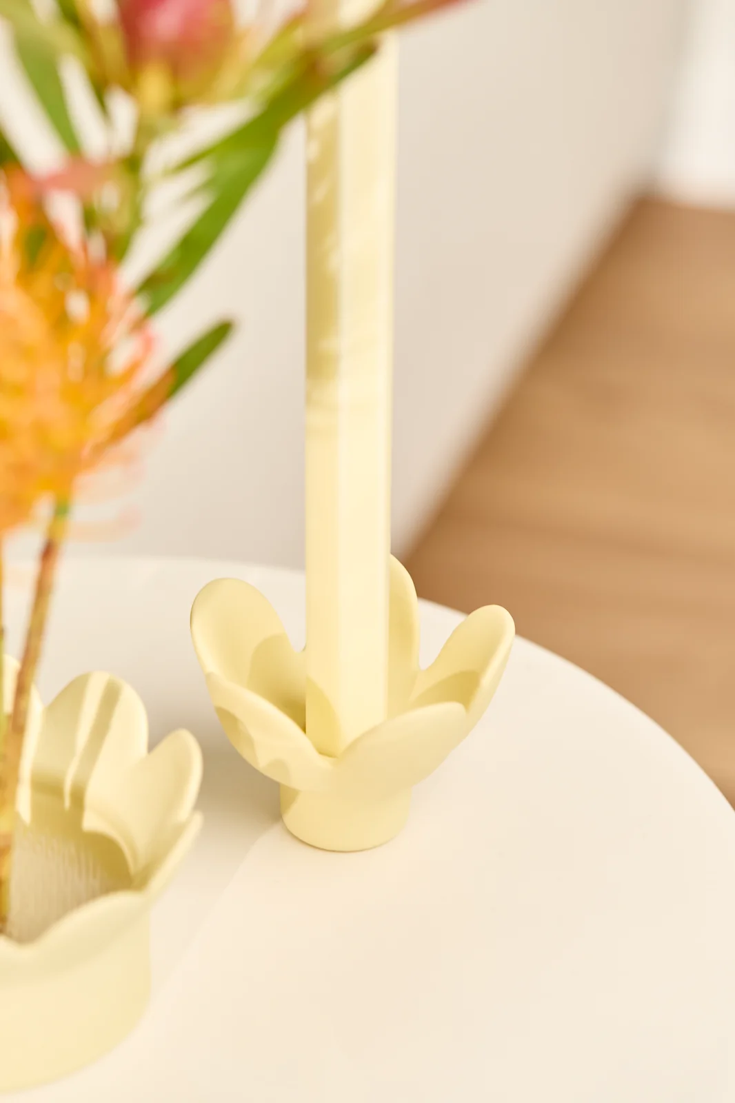 Kerzenhalter Blume Gelb