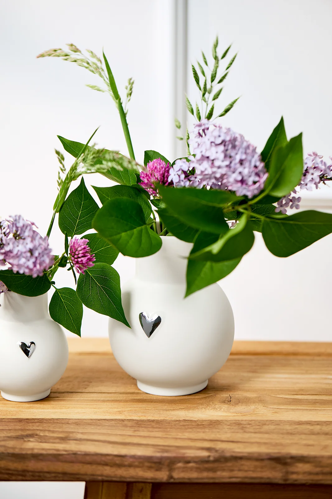 Vase Kugel Herz Silber Vase Kugel Herz Silber