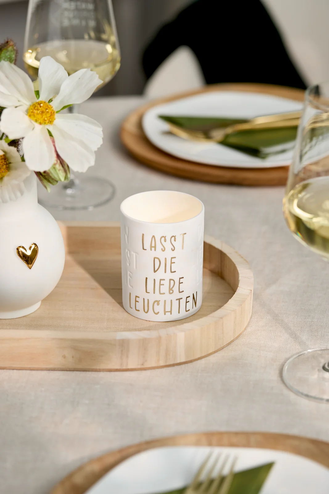 Teelichthalter Lasst die Liebe leuchten Teelichthalter Lasst die Liebe leuchten