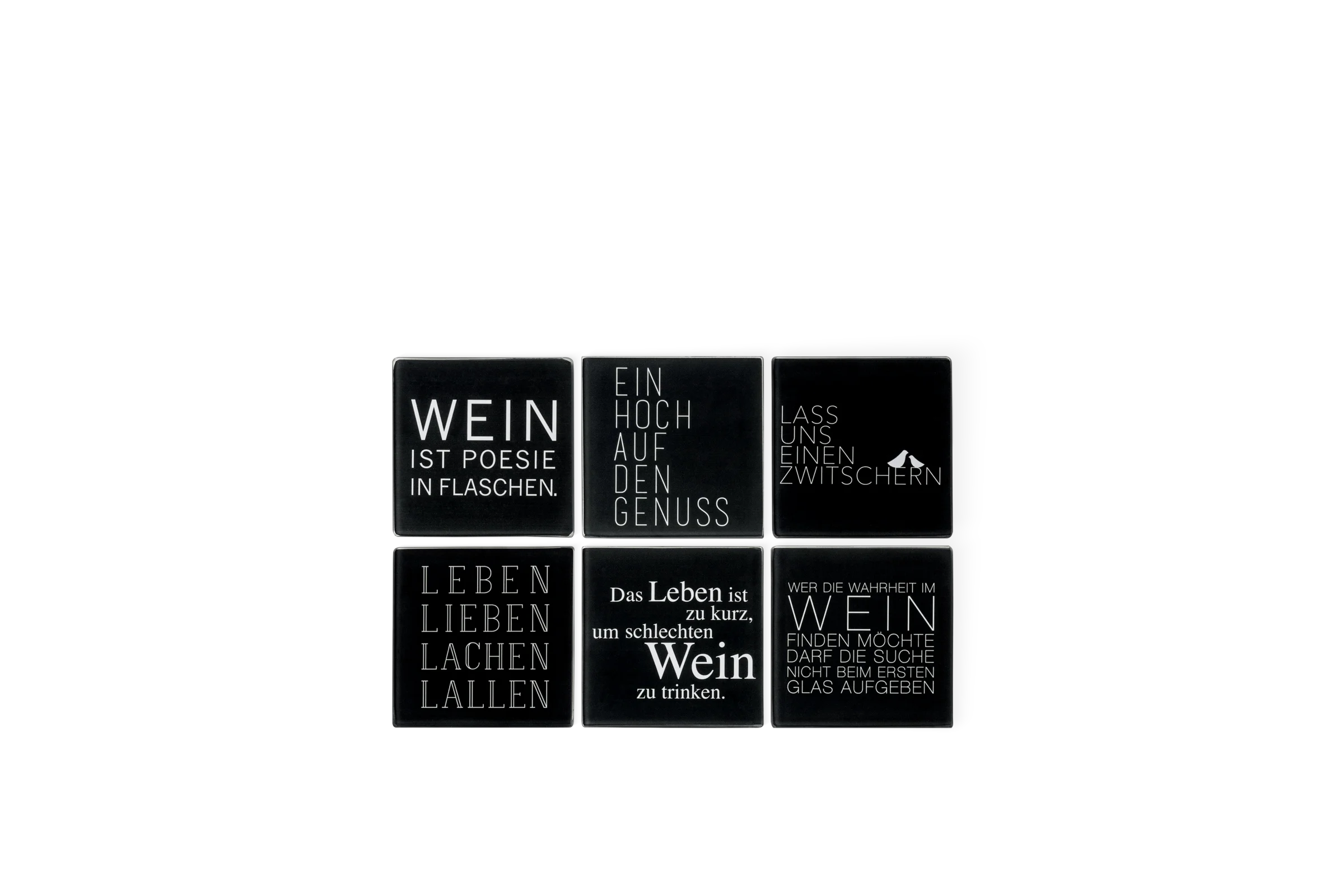 Untersetzer Wein Text - 6er Set