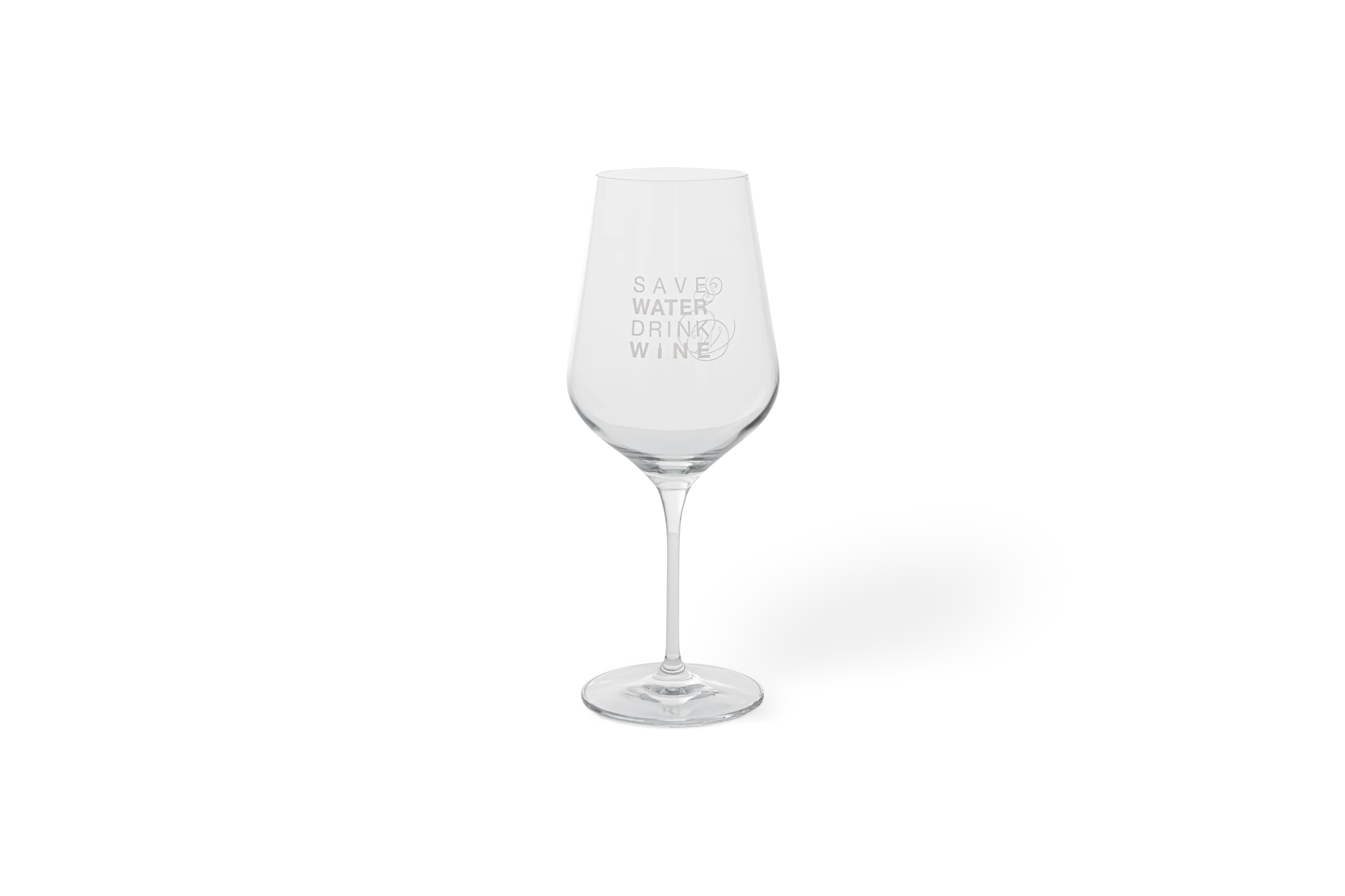 Weinglas Save water drink wine