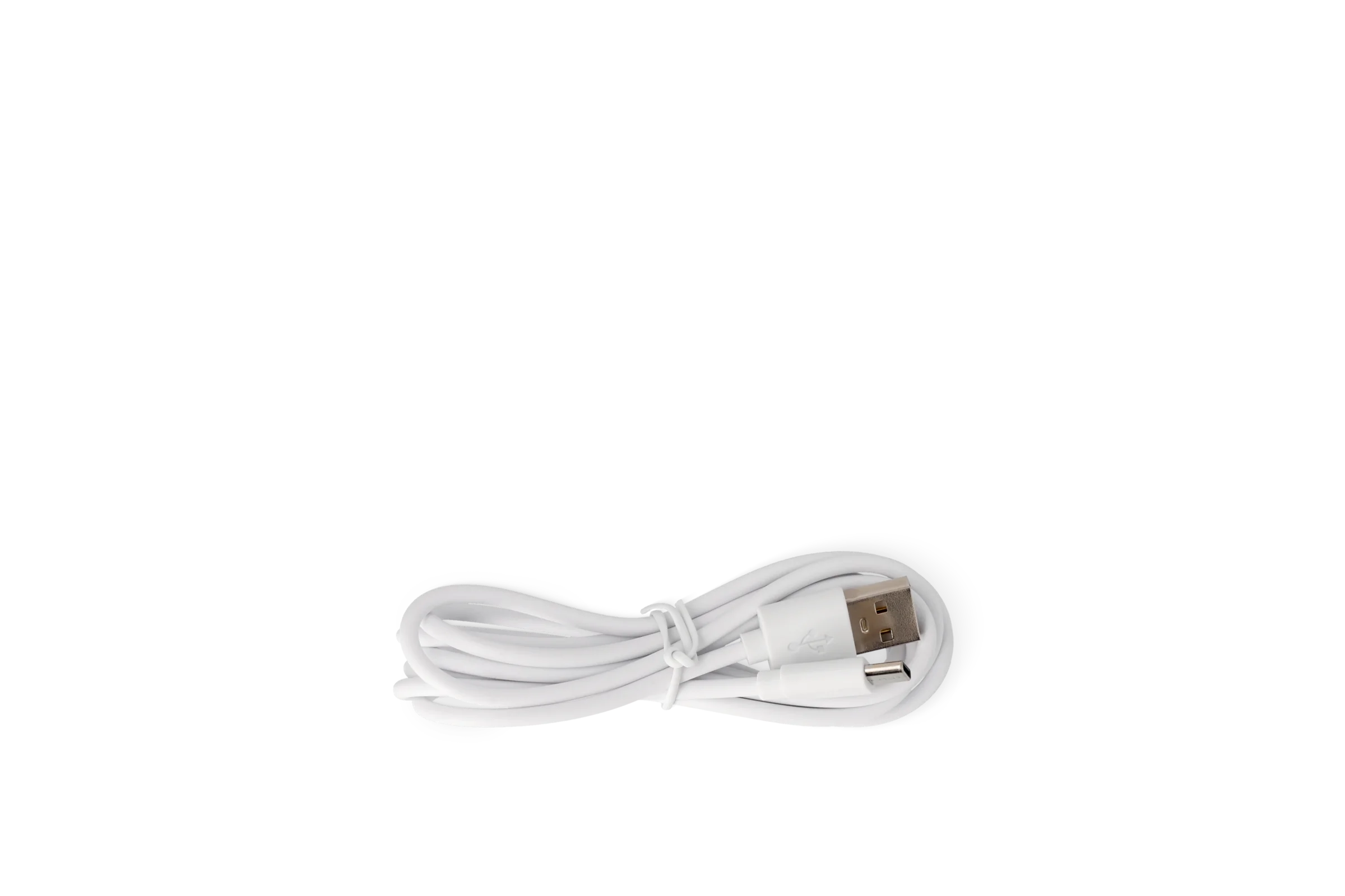 Weißes USB-Ladekabel für das LED Lichthaus Treppchenstädtchen in der Teileansicht.