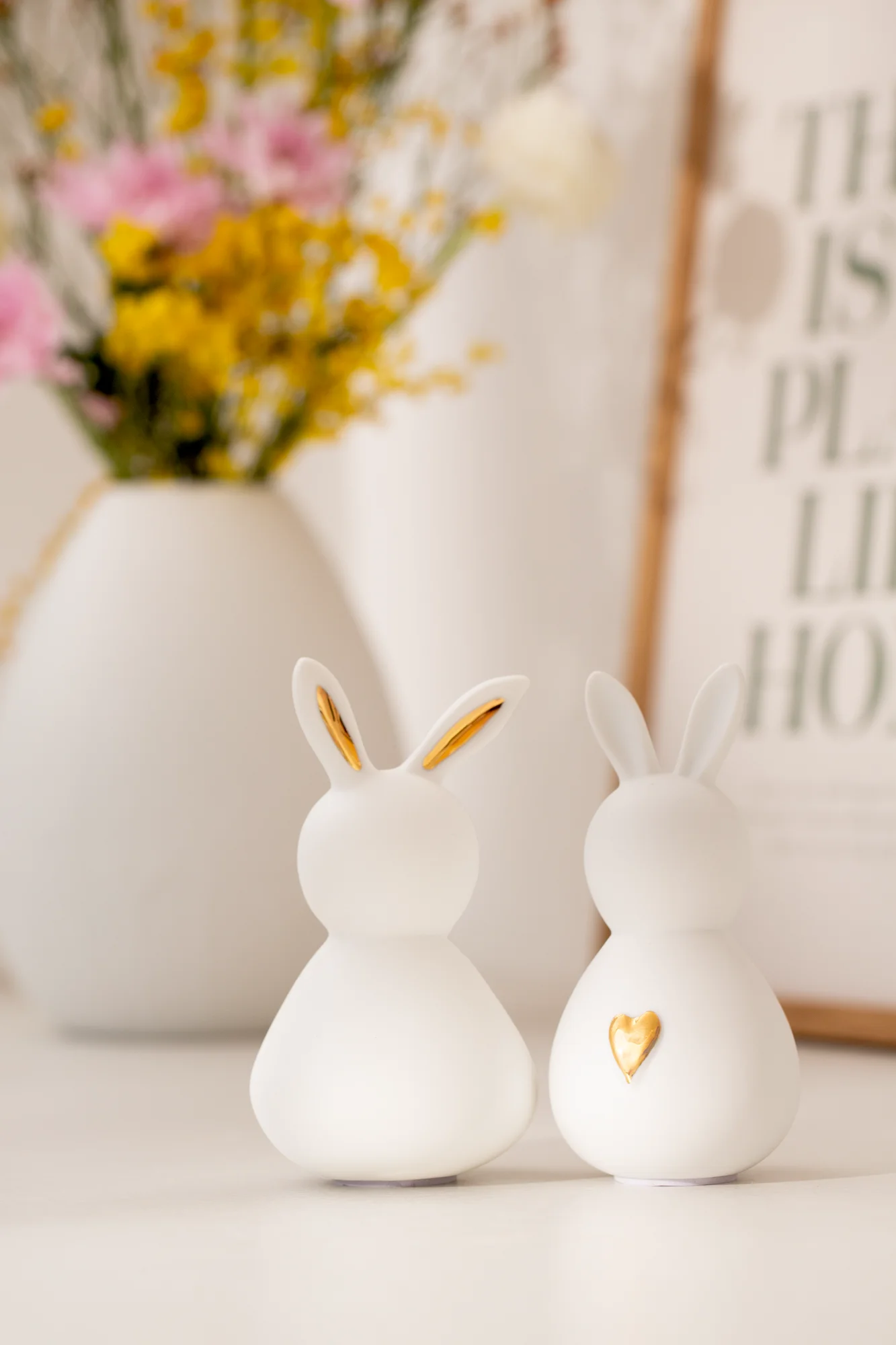 Figur Hase Herr Goldenes Herz Klein