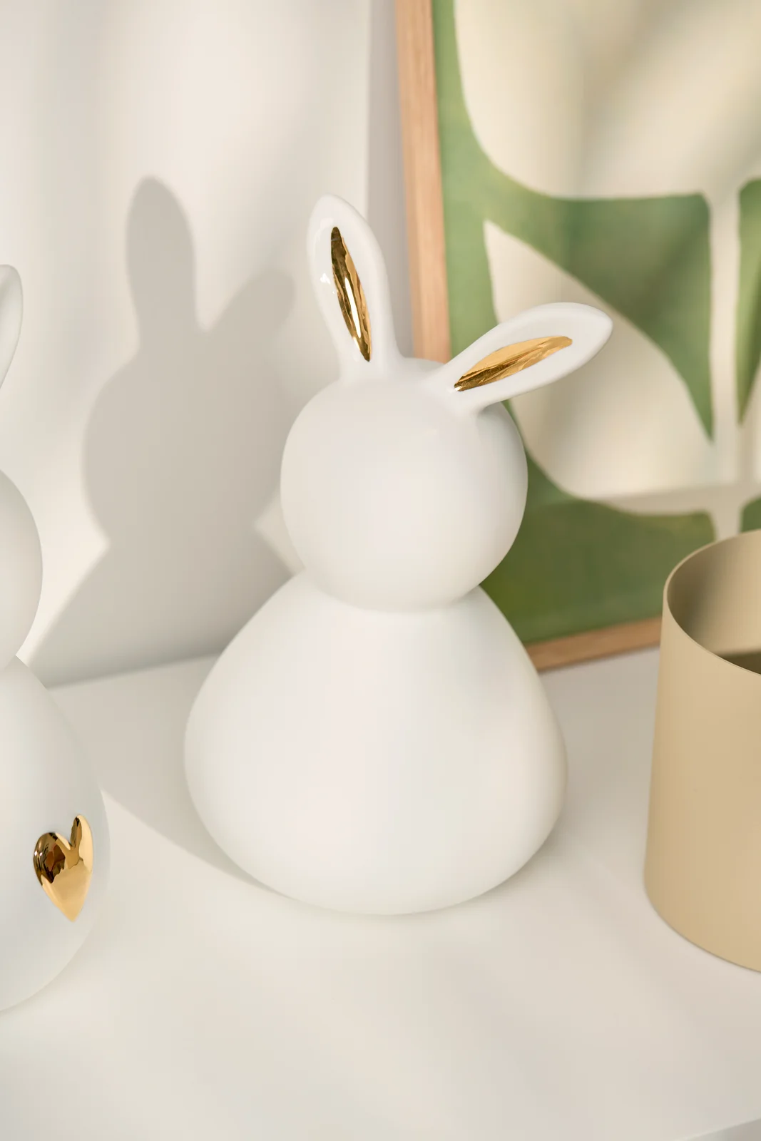 Figur Hase Dame Goldene Ohren Groß