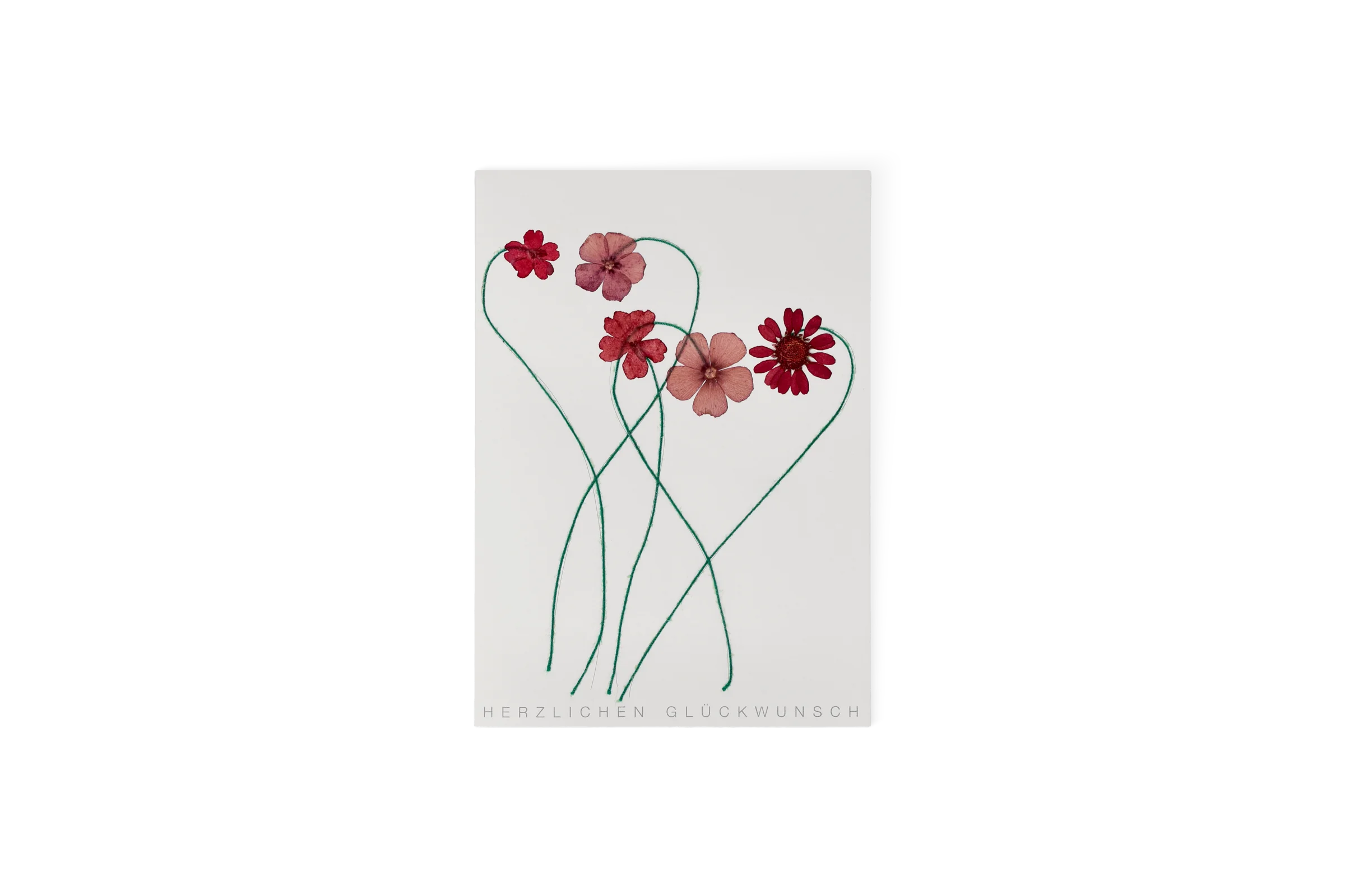 Herzblütenkarte Blumen Herzlichen Glückwunsch