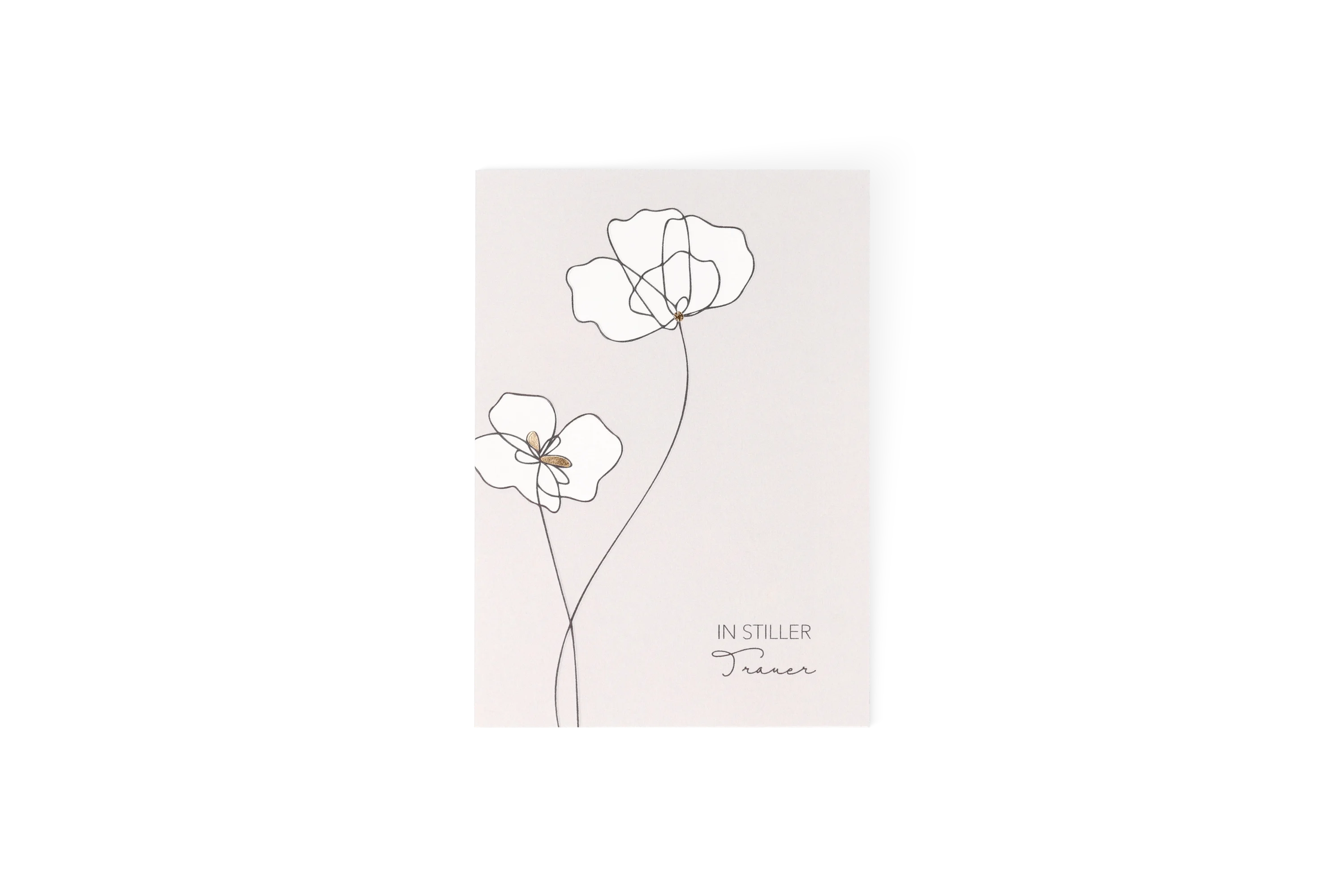 Trauerkarte Zen Blumen