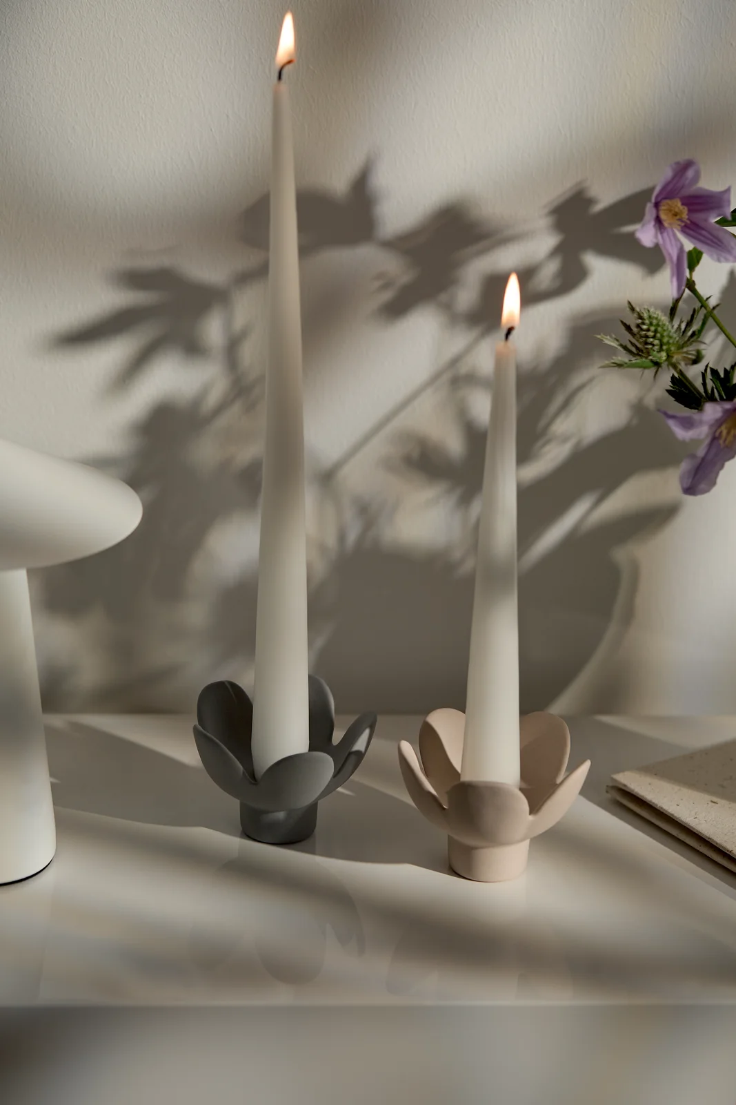 Kerzenhalter Blume Beige Kerzenhalter Blume Beige