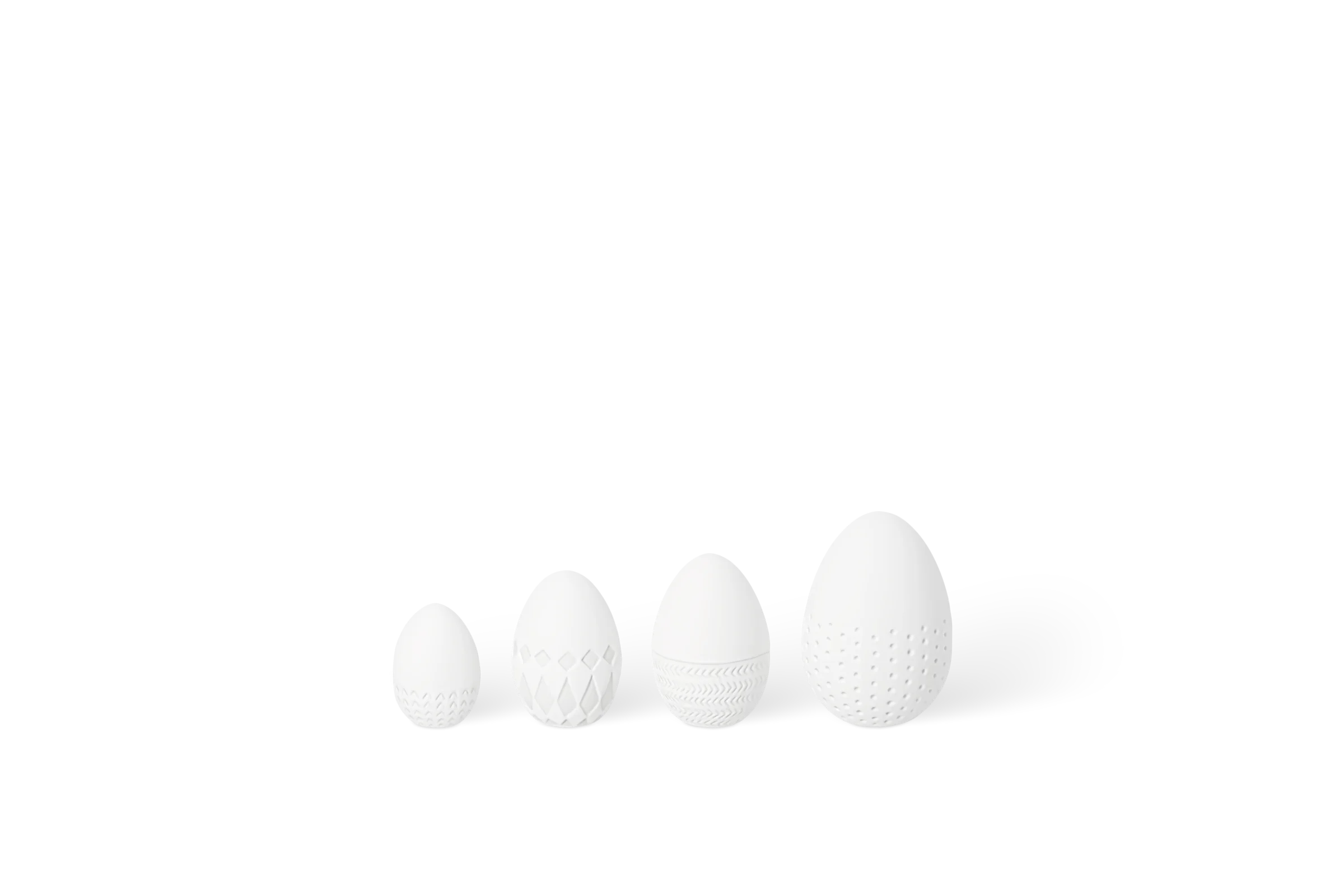 Figuren Porzellaneier Relief - 4er Set