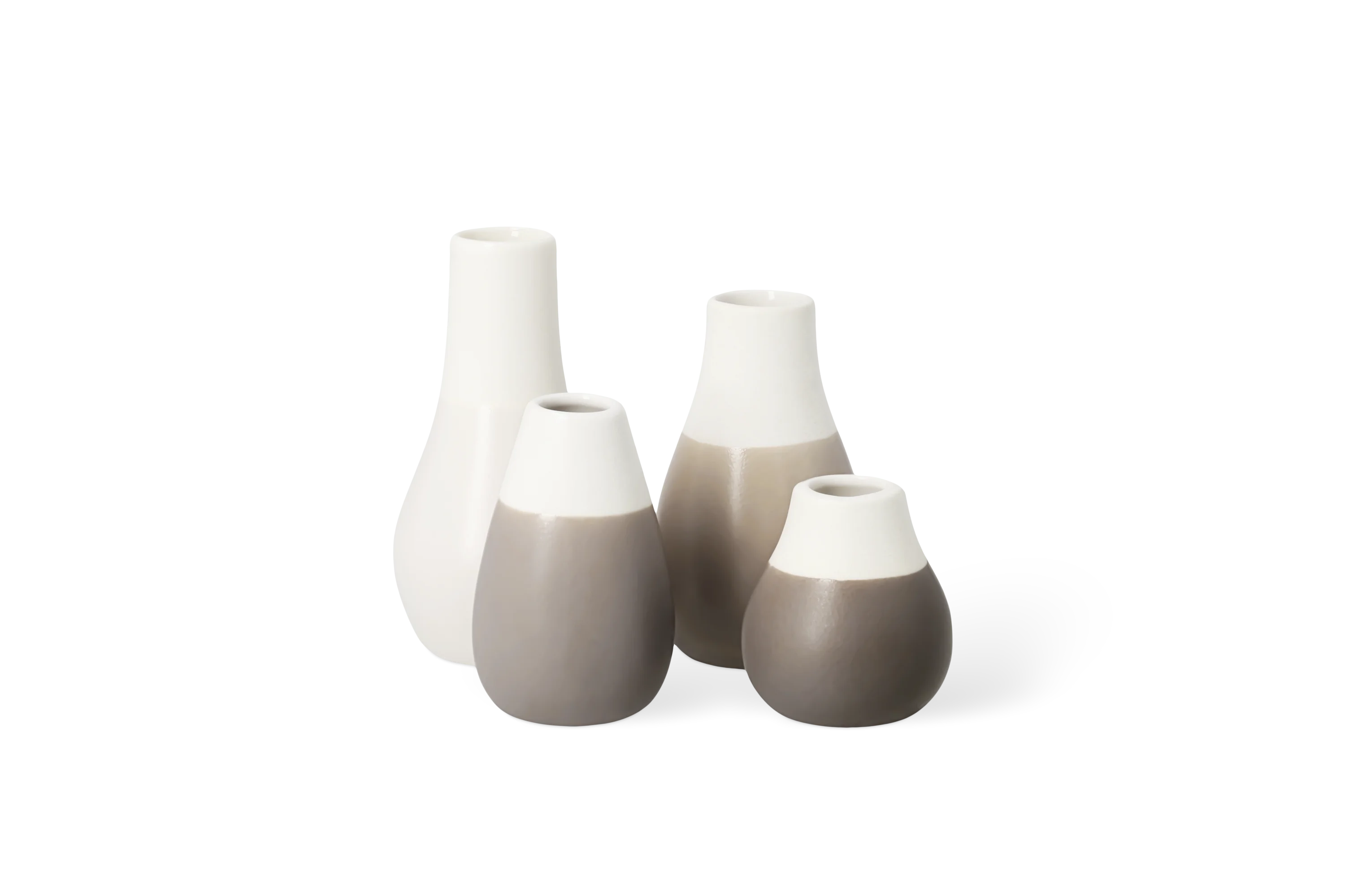 Minivasen Pastell Grau - 4er Set